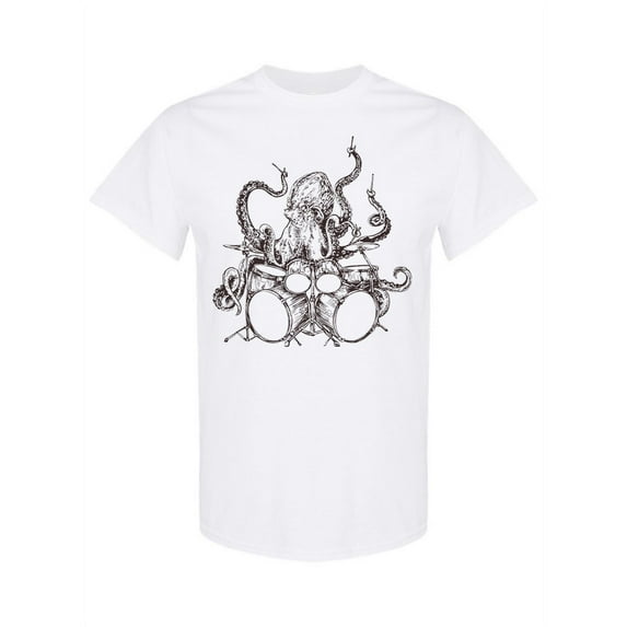 Octopus Drummer T-Shirt Men -Image by Shutterstock, Male Small