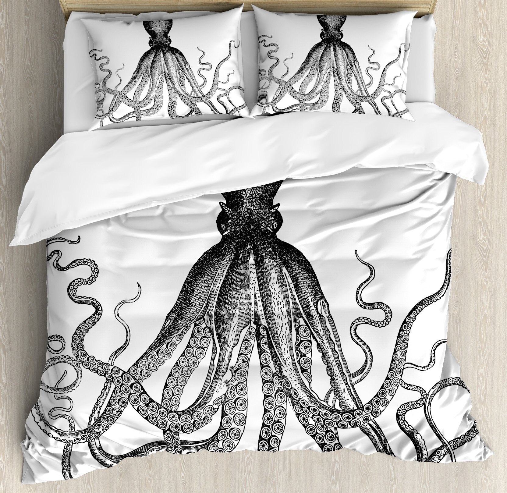 Octopus Duvet Cover Set Octopus Tentacles Bedding Set Nautical Ocean