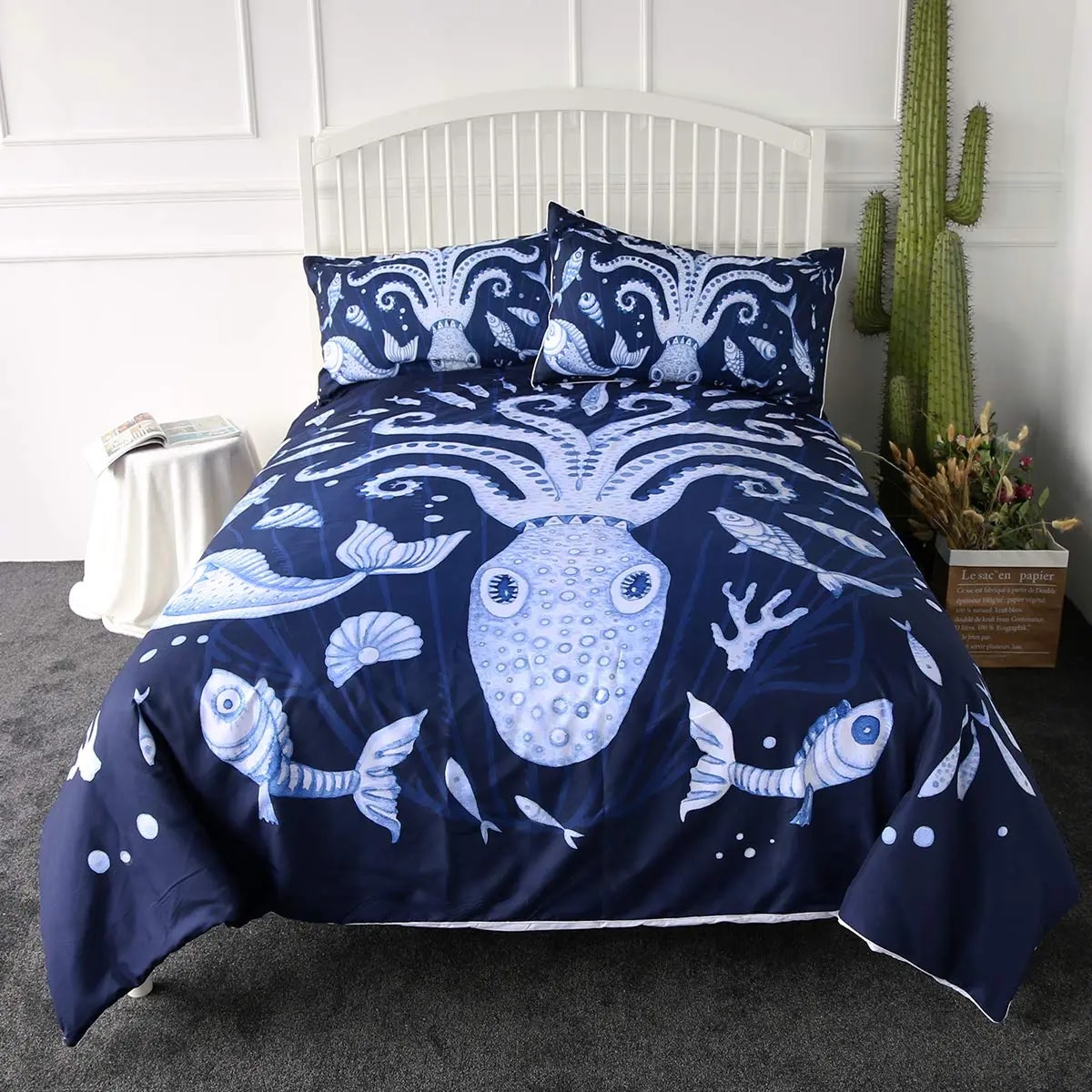 Octopus Duvet Cover Set Octopus Tentacles Bedding Set Nautical Ocean