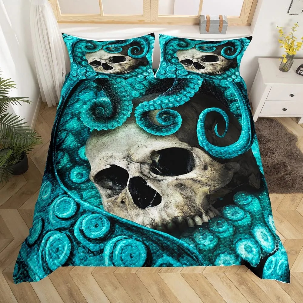 Octopus Duvet Cover Set Octopus Tentacles Bedding Set Nautical Ocean