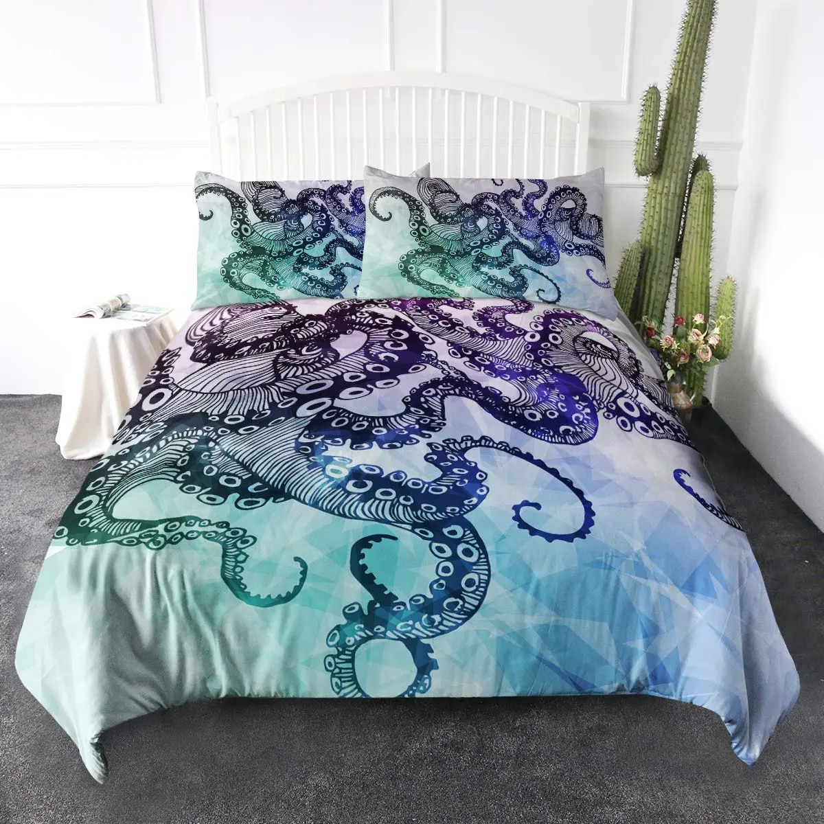 Octopus Duvet Cover Set Octopus Tentacles Bedding Set Nautical Ocean