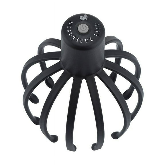 Octopus Electric Scalp Massager with 3 Modes, 360 Degree Head Massager, Cordless Portable Head Scratcher for Stress Relax (Black)