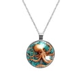 thumbnail image 1 of Octopus Elegant Glass Circular Pendant Necklace - Stylish Necklaces for Women, 1 of 5