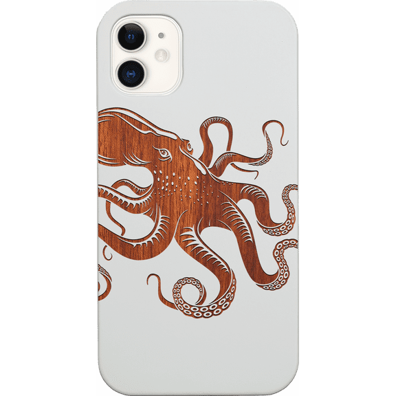 Octopus - Engraved Phone Model: iPhone 11, Color: White