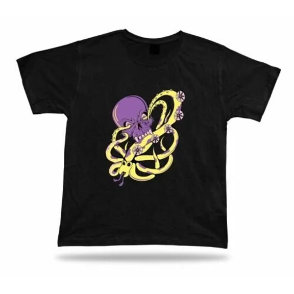 Octopus Et Squelette CrĂ¢ne T-Shirt Unisexe Taille Unique T-Shirt Modèle IdĂ©e