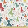 thumbnail image 1 of Ambesonne Octopus Fabric by the Yard Upholstery, Ocean Wildlife Theme, 3 Yards, Multicolor, 1 of 4