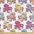 thumbnail image 1 of Ambesonne Octopus Fabric by the Yard Upholstery, Hand Drawn Tentacles, 5 Yards, Multicolor, 1 of 4