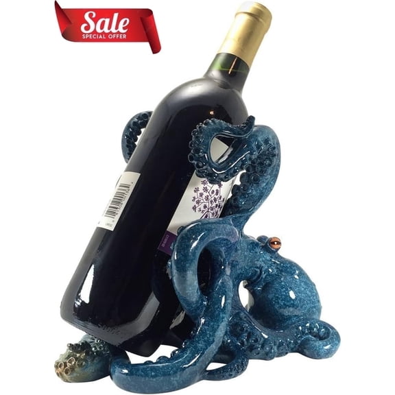 Kohan26 Coastal Resin Countertop Portable 1-Tier 1-Bottle Wine Rack, Portable Wine Bottle Holder for Home, Kitchen, Bathroom Decor
