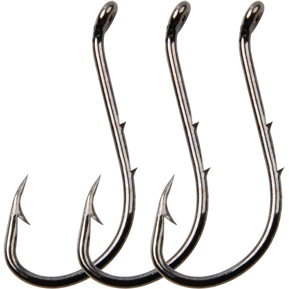Octopus Fishing Hooks Barbed Baitholder Hooks,120pcs High Carbon Steel Offset Circle Octopus Hooks Extra Sharp Jig Fish Hooks for Freshwater Saltwater Size 8-6/0