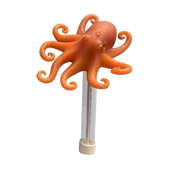 Octopus Floating Pool Thermometer, Water Temperature Gauge for Swimming Pools, Hot Tubs, and Ponds, Large Easy-Read Display, Durable Plastic Construction B One Size