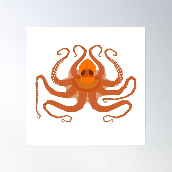Octopus Geometric Design Poster Wall Art, Modern Wall Decor For Living Room Bedroom, 24x24 UNFRAMED