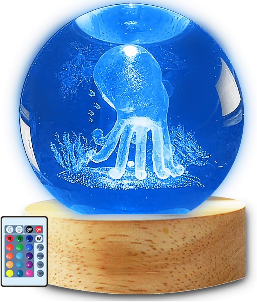 Octopus Gifts Night Lamp, Octopus Decor for Teens Kids Boys Bedroom