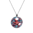 thumbnail image 1 of Octopus Glass Design Circular Pendant Necklace - Womens Necklaces, 1 of 5