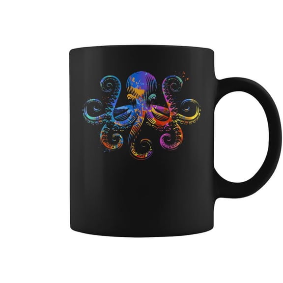 Octopus Graphic Colorful Ocean Octopus Design Coffee Mugs