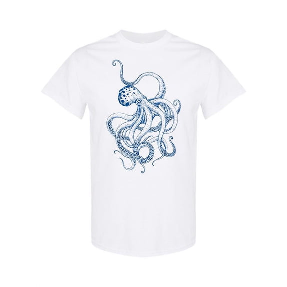 Octopus Hand Drawing Design T-Shirt Women -Image by Shutterstock, Female 3X-Large