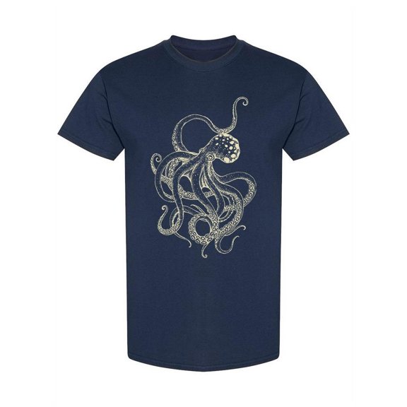 Octopus Hand Drawing Graphic T-Shirt Women -Image by Shutterstock, Female Medium