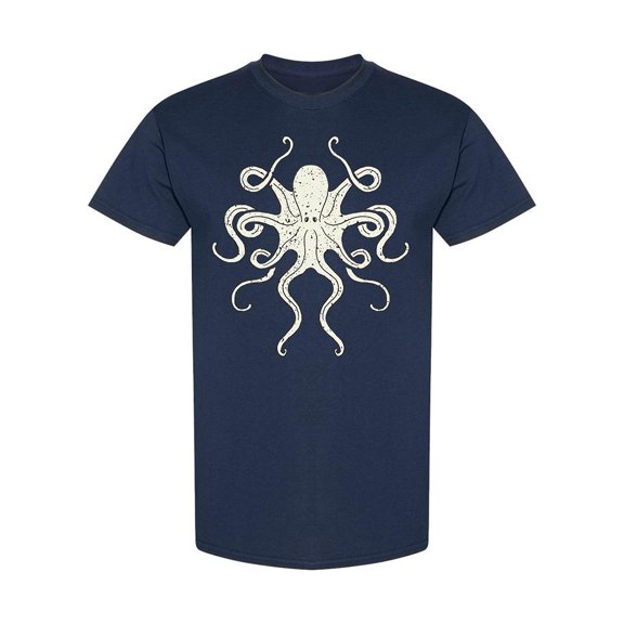 Octopus Hand Drawn Design T-Shirt Men -Image by Shutterstock, Male x-Large
