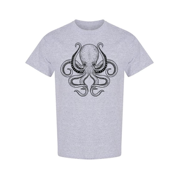 Octopus Hand Drawn Design T-Shirt Men -Image by Shutterstock, Male x-Large