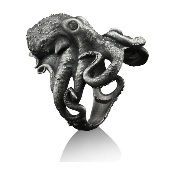 Octopus Handmade Sterling Silver Men Ring, Octopi Animal Biker Ring, Octopus Animal Silver Men Jewelry, Sea Animal Gothic Ring, Ring For Men
