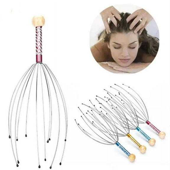 Octopus Head Massager Scalp Relaxation Relief Body Massager Remove Muscle Tension Tiredness Metal Head Massager