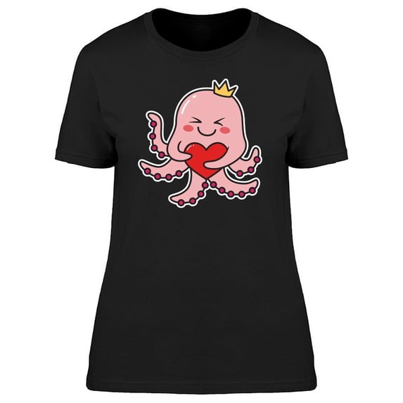 Octopus Holding Heart Tee Women's -Image by Shutterstock