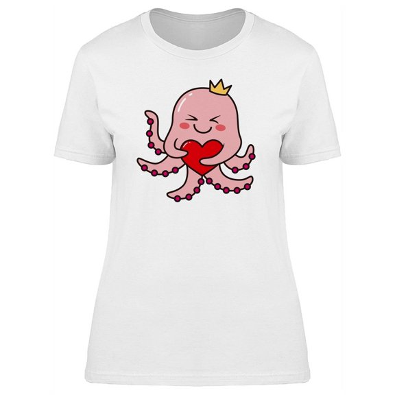 Octopus Holding Heart Tee Women's -Image by Shutterstock