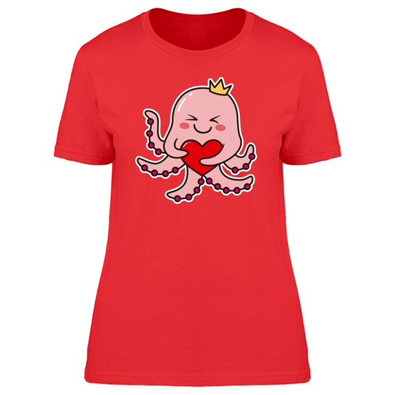 Octopus Holding Heart Tee Women's -Image by Shutterstock