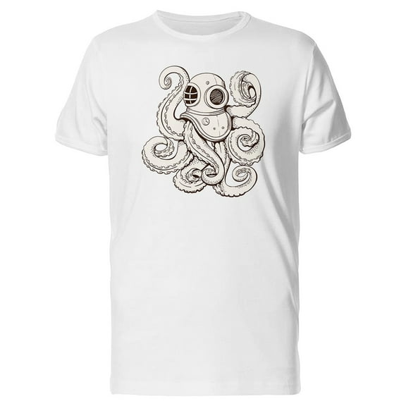 Octopus In Diving Helmet T-Shirt Men -Image by Shutterstock, Male Medium