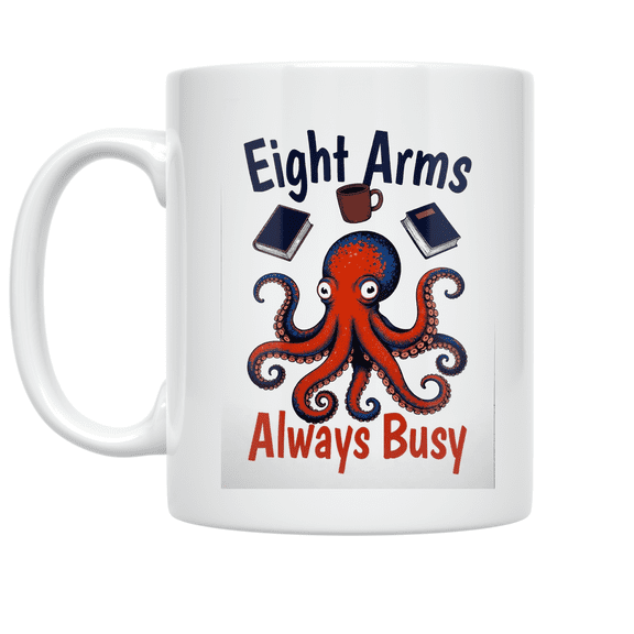 Octopus Juggling Design - Ocean Lover - 11 oz Ceramic Coffee Mug