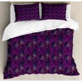 thumbnail image 1 of Octopus King Size Duvet Cover Set, Art Pattern with Octopus Jellyfish Marine Plants and Seaweed, Decorative 3 Piece Bedding Set with 2 Pillow Shams, Dark Purple Turquoise Pale Green, by Ambesonne, 1 of 3