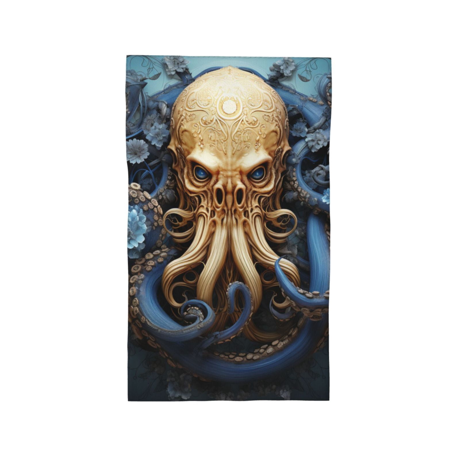 Octopus Kraken Monster Art Vintage 27.5" x 16" Ultra Soft Hand Towel, Face Wash Cloth for Bathroom, Gym, Travel, Pool