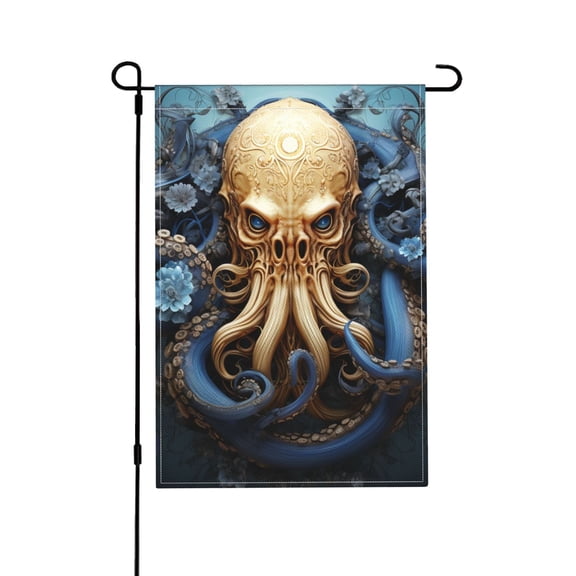Octopus Kraken Monster Art Vintage Garden Flag Outdoor House Flags 12 X 18 Inch Banner Yard Home Decoration
