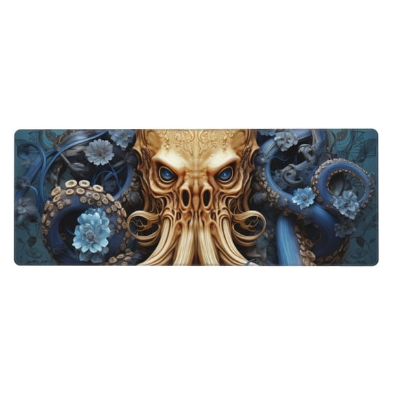 Octopus Kraken Monster Art Vintage Mouse Pad Extended Large Gaming Mousepad Non-Slip Rubber Big Keyboard Desk Mat 31.5 X 11.8 Inch