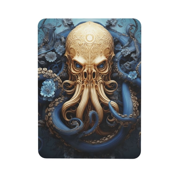 Octopus Kraken Monster Art Vintage Rectangular Refrigerator Magnet, Soft Magnetic Fridge Magnet for Home, Office, Locker Decor
