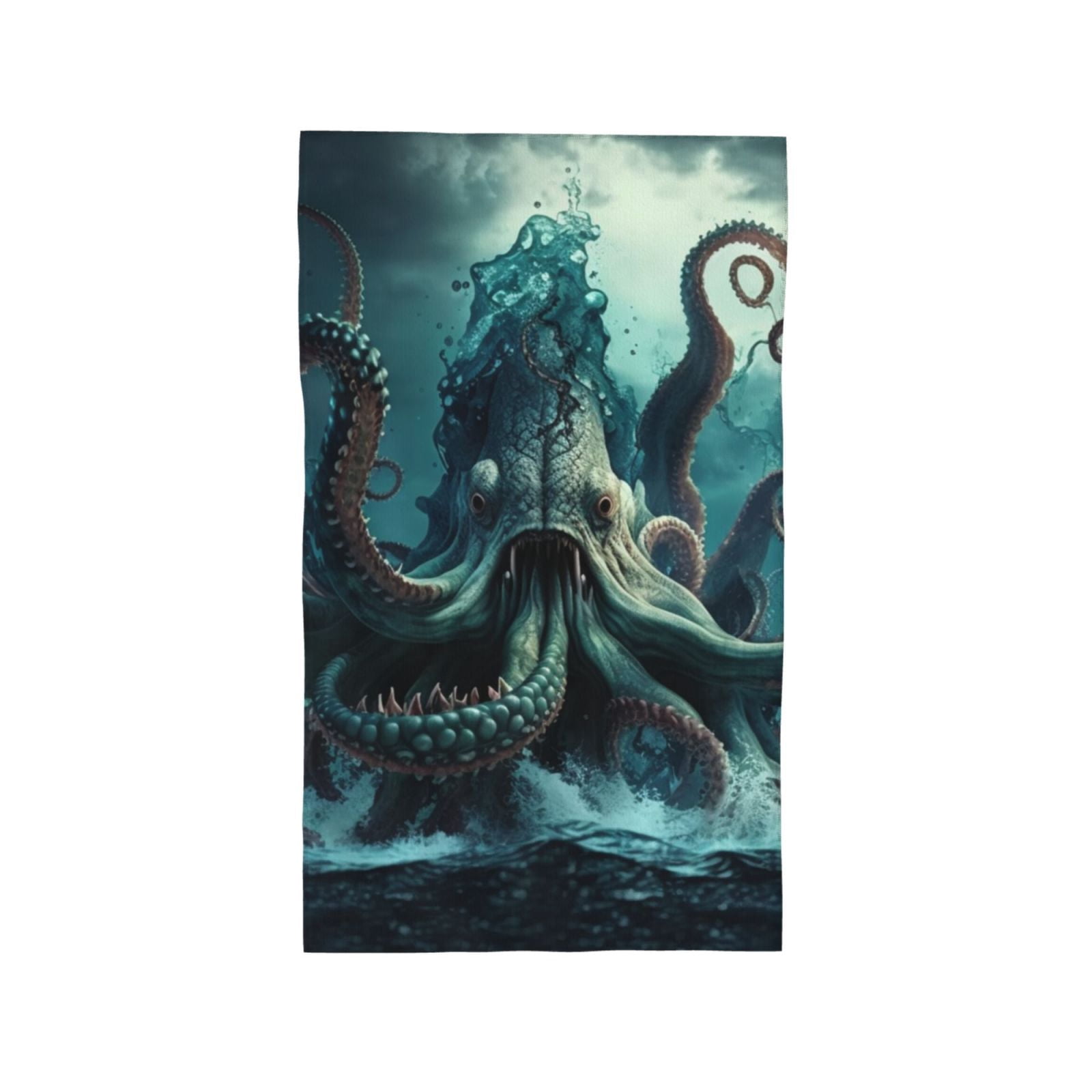 Octopus Kraken Monster Ocean Art 27.5" x 16" Ultra Soft Hand Towel, Face Wash Cloth for Bathroom, Gym, Travel, Pool