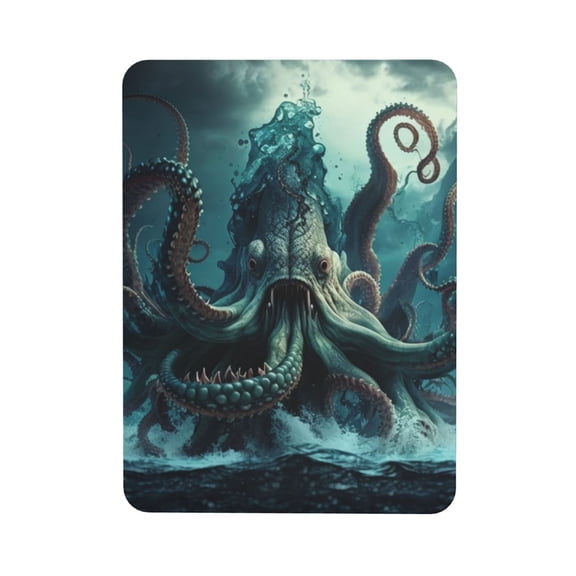 Octopus Kraken Monster Ocean Art Rectangular Refrigerator Magnet, Soft Magnetic Fridge Magnet for Home, Office, Locker Decor