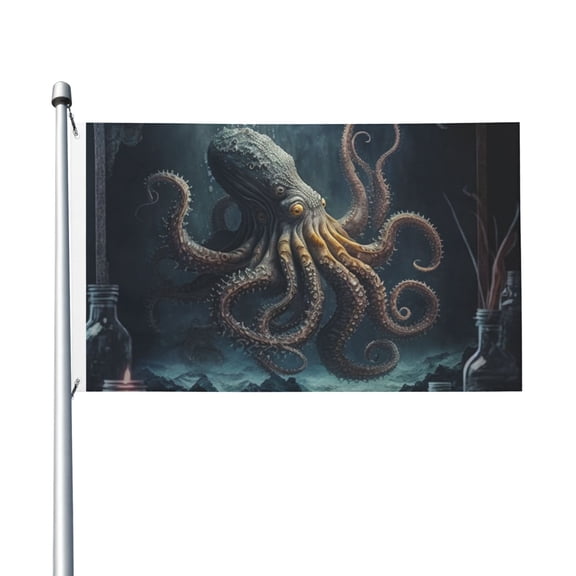 Octopus Kraken Monster Vintage Cool Flag 3X5 Ft Garden Yard House Flags Banner Sign Outdoor Indoor Party Home Garden Decoration