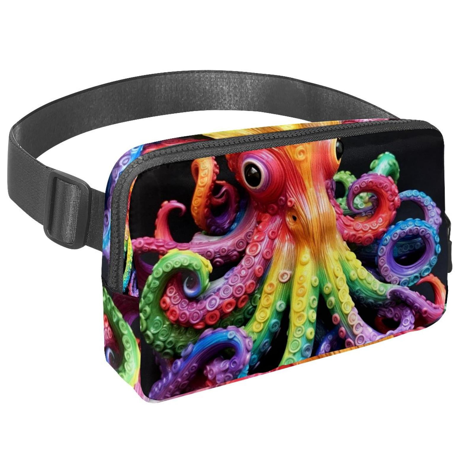 Octopus Lightweight Adjustable Crossbody Bag with Extension Strap - Unisex Fanny Pack Waist Pack Cross Body Bag