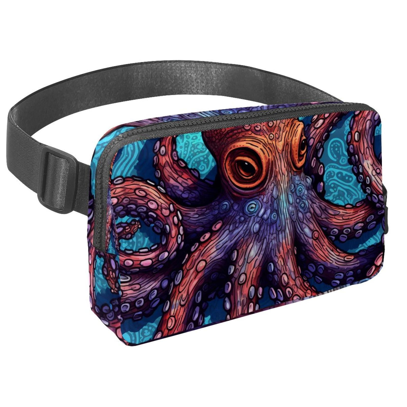 Octopus Lightweight Adjustable Fanny Pack with Extension Strap - Unisex Waist Packs Crossbody Bag
