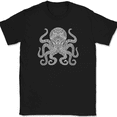 thumbnail image 1 of Octopus Mandala T-Shirt Deep Ocean Beautiful Pattern Gift Graphic Tee - Black, S, 1 of 1