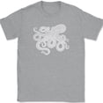 thumbnail image 1 of Octopus Mandala T-Shirt Deep Ocean Beautiful Pattern Gift Graphic Tee - Heather Grey, 2XL, 1 of 1