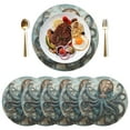 thumbnail image 1 of Octopus Map Black Round Placemats Plate Mats 15 Inch Non-Slip Heat Resistant Washable PVC Set Indoor for Kitchen Dining Table 6PCs, 1 of 6