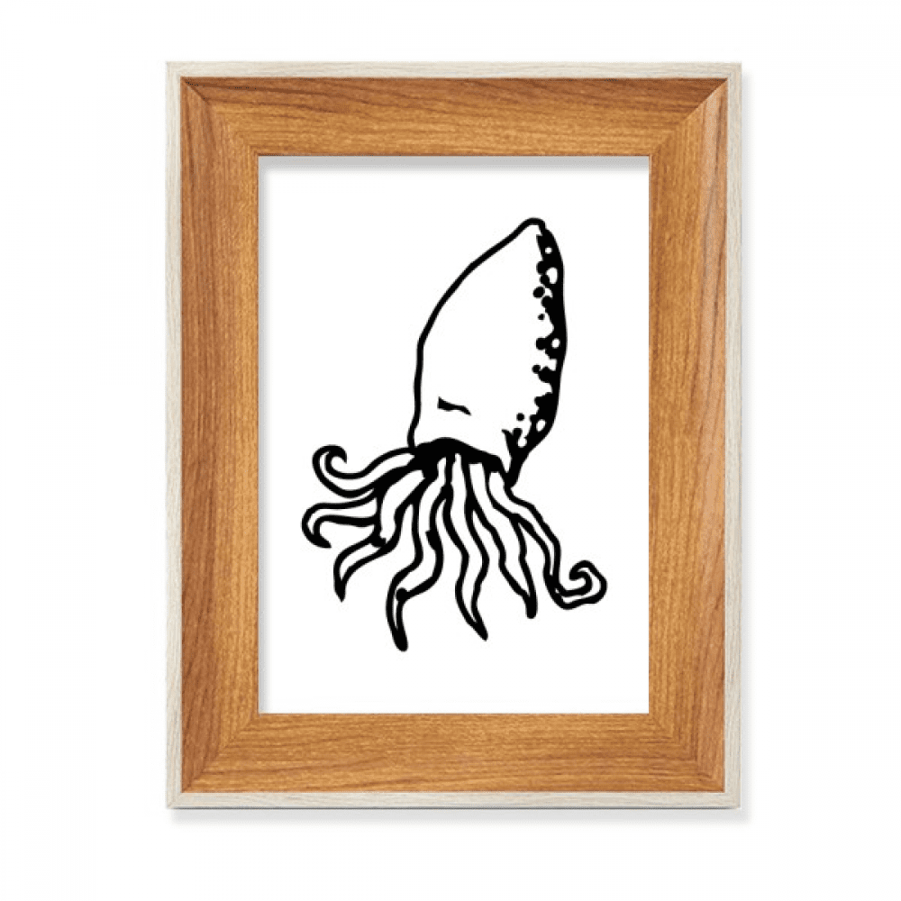 Octopus Marine Life Cartoon Illustration Desktop Wooden Photo Frame ...