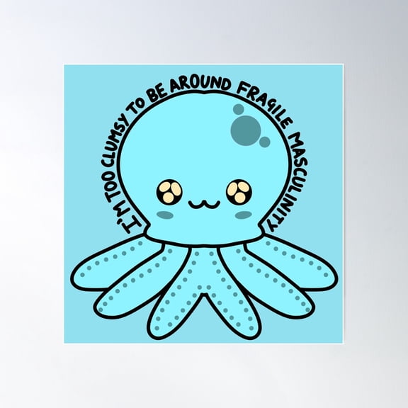 Octopus Masculinity Poster Wall Art, Modern Wall Decor For Living Room Bedroom, 16X16 UNFRAMED