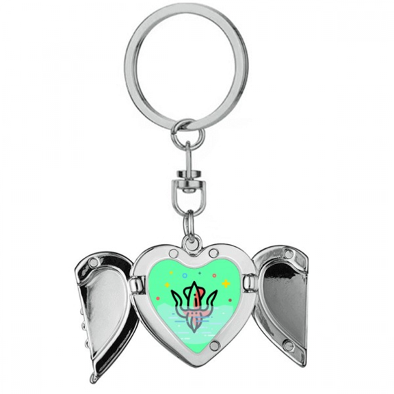 Octopus Mignon Animation Cuttlefish Heart Angel Wing Key Chain Holder