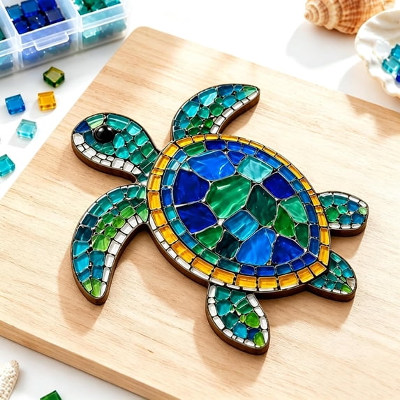 Octopus Mosaic Kit, Beginner Friendly DIY Glass Craft Set, Marine Animal Mosaic Tile Art, Handcrafted Home Decoration and Gift Ideas