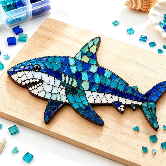 Octopus Mosaic Kit, Beginner Friendly DIY Glass Craft Set, Marine Animal Mosaic Tile Art, Handcrafted Home Decoration and Gift Ideas