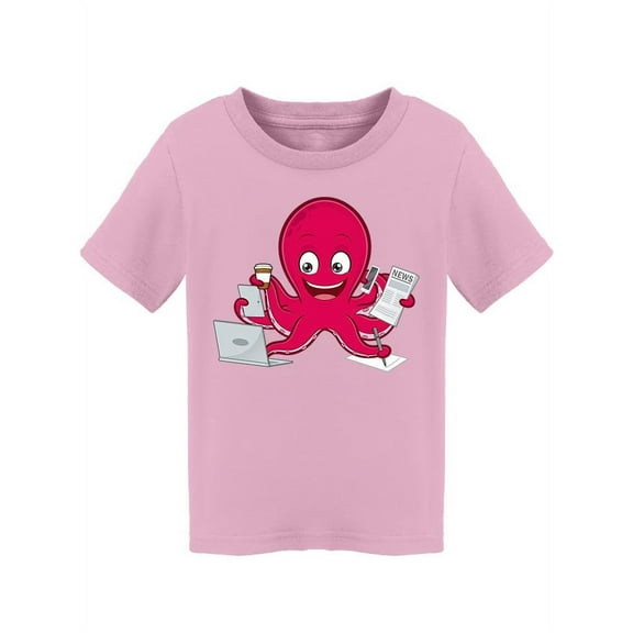 Octopus Multitasking Design T-Shirt Toddler -Image by Shutterstock,  4 Toddler