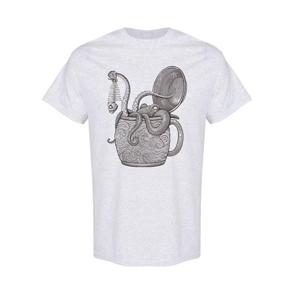 Octopus On A Beer Mug T-Shirt Men -Image by Shutterstock, Male x-Large