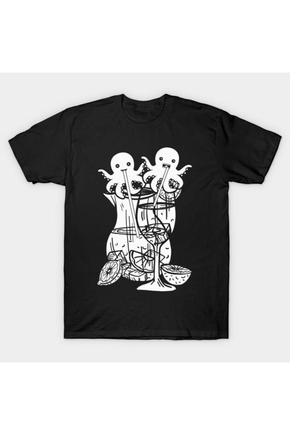 Octopus Pet Kraken Cephalopod Funny Octopus Sangria Cocktail Retro Graphic G1828 T-Shirt, for men and women, Up to Size 5XL